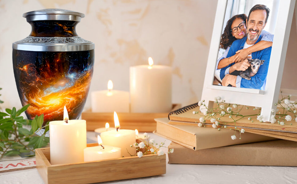 Celestial Journey Cremation Urn for Human Ashes, with Velvet Bag