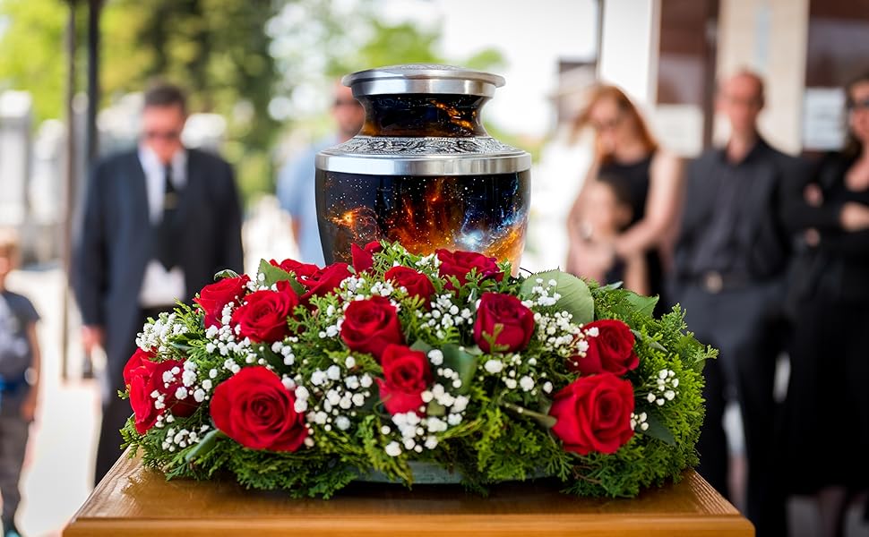Celestial Journey Cremation Urn for Human Ashes, with Velvet Bag
