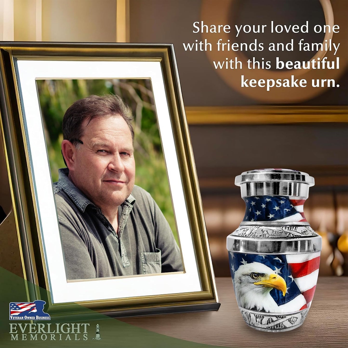 American Eagle Keepsake Urn for Human Ashes – Small Memorial Urn for a Man or Woman – A Tribute of Strength and Freedom