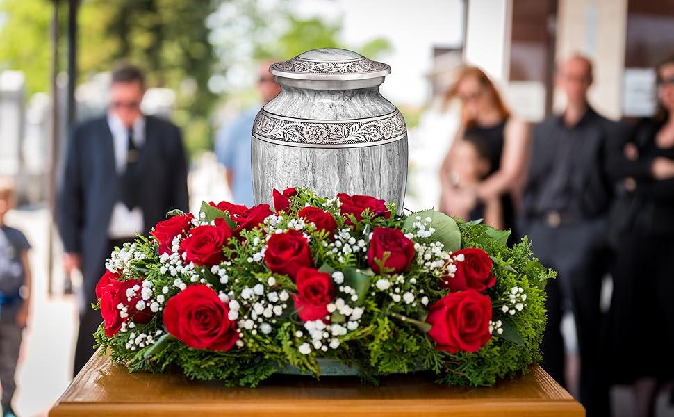 Watercolors Light Gray Adult Urn for Ashes