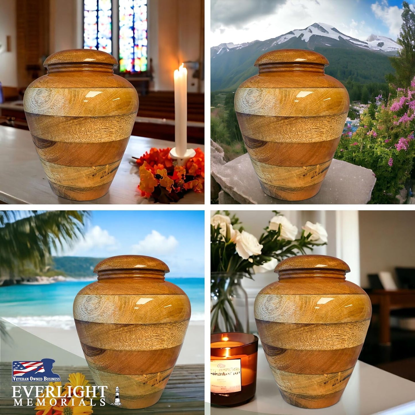 Handcrafted Wooden Urn for Human Ashes – A Natural, Timeless Tribute to a Life Well Lived and Deeply Loved – Large Adult Legacy Memorial for Men or Women