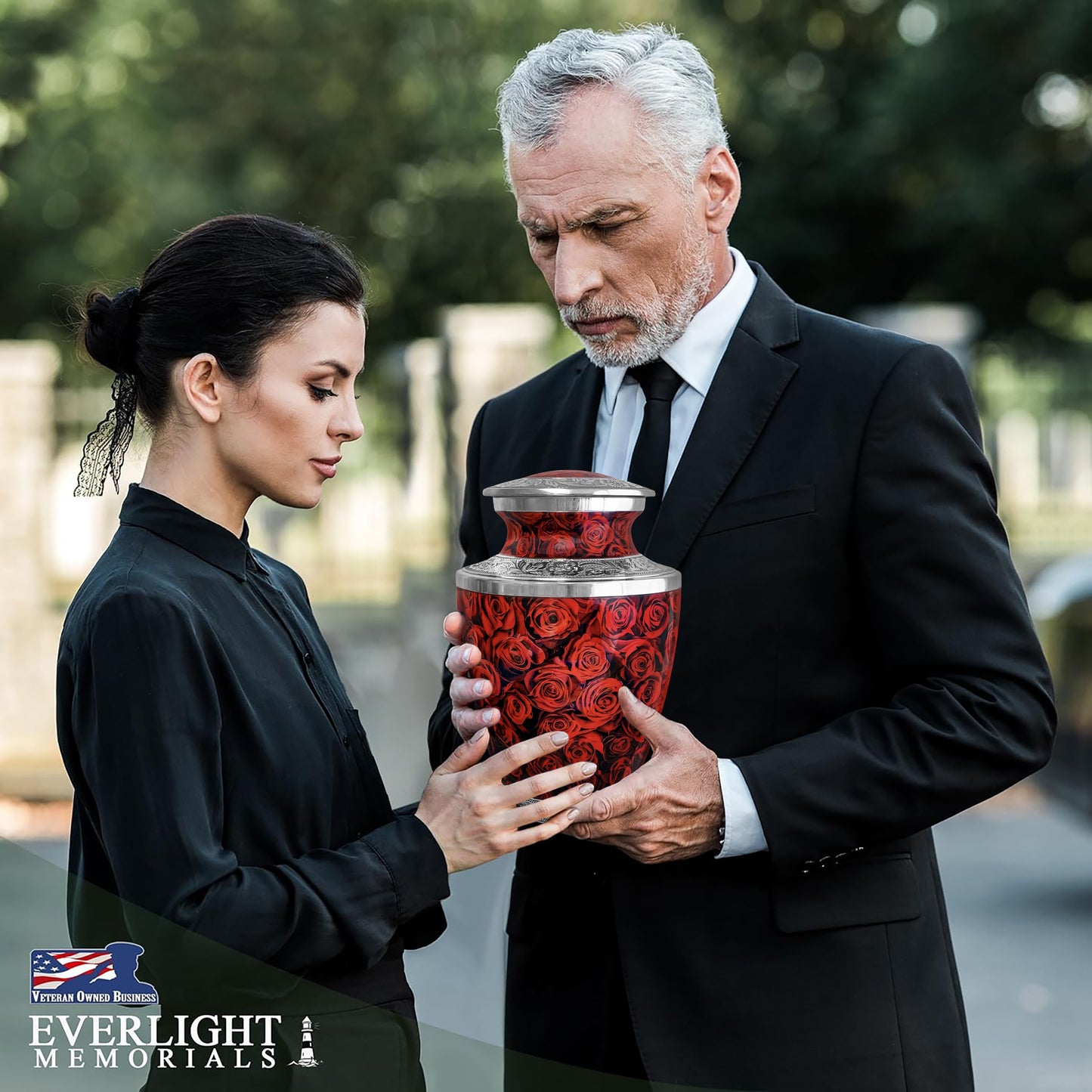 Red Roses Cremation Urn for Human Ashes – A Loving Tribute for an Adult Female – Memorial Urn for Mother, Daughter, Sister, or Wife – A Place for Her Memory to Bloom Every Day