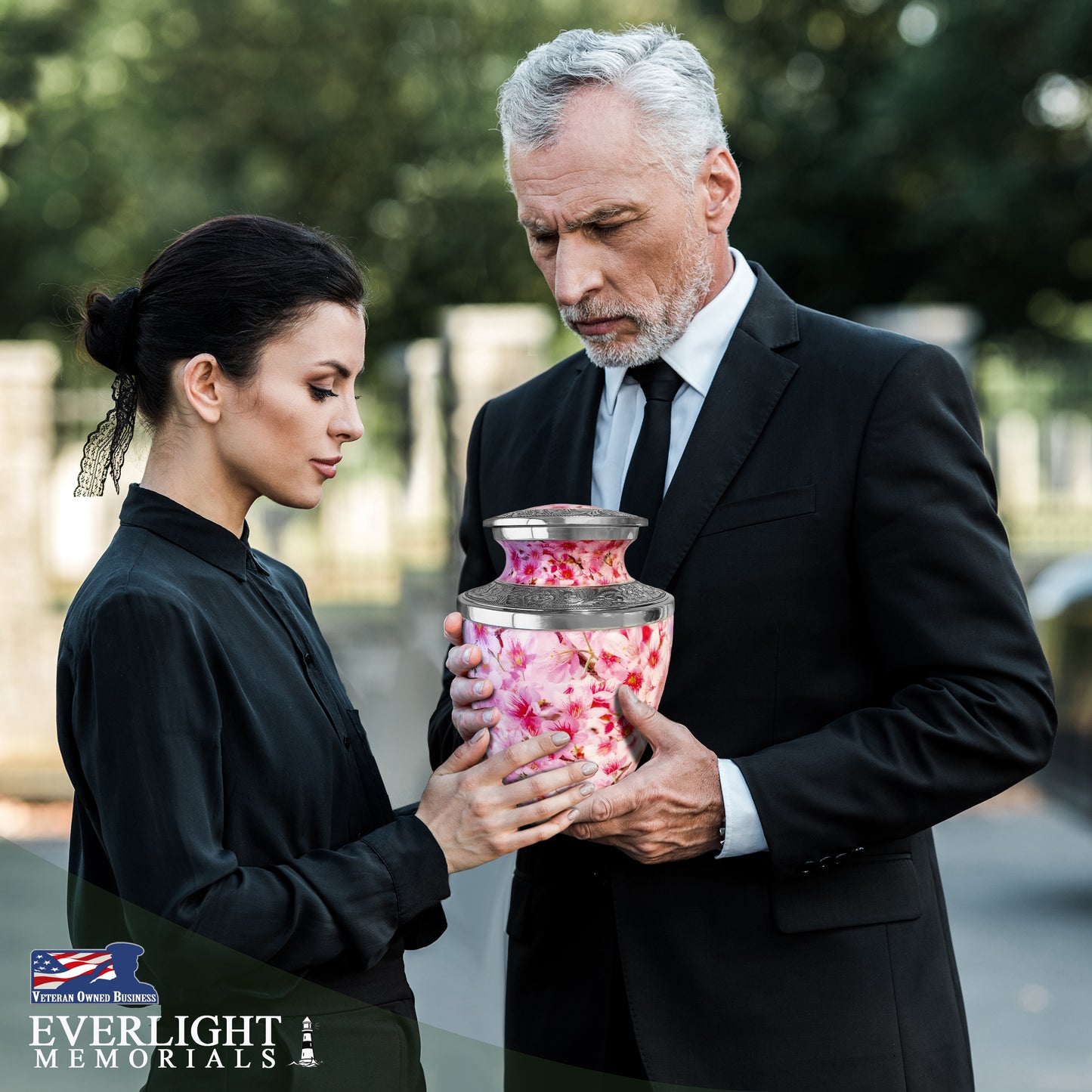 Pink Cherry Blossom Cremation Urn for Women – A Gentle Tribute to Her Spirit, Her Grace, and the Blossoming Love She Left Behind, Now Carried in Every Petal and Memory