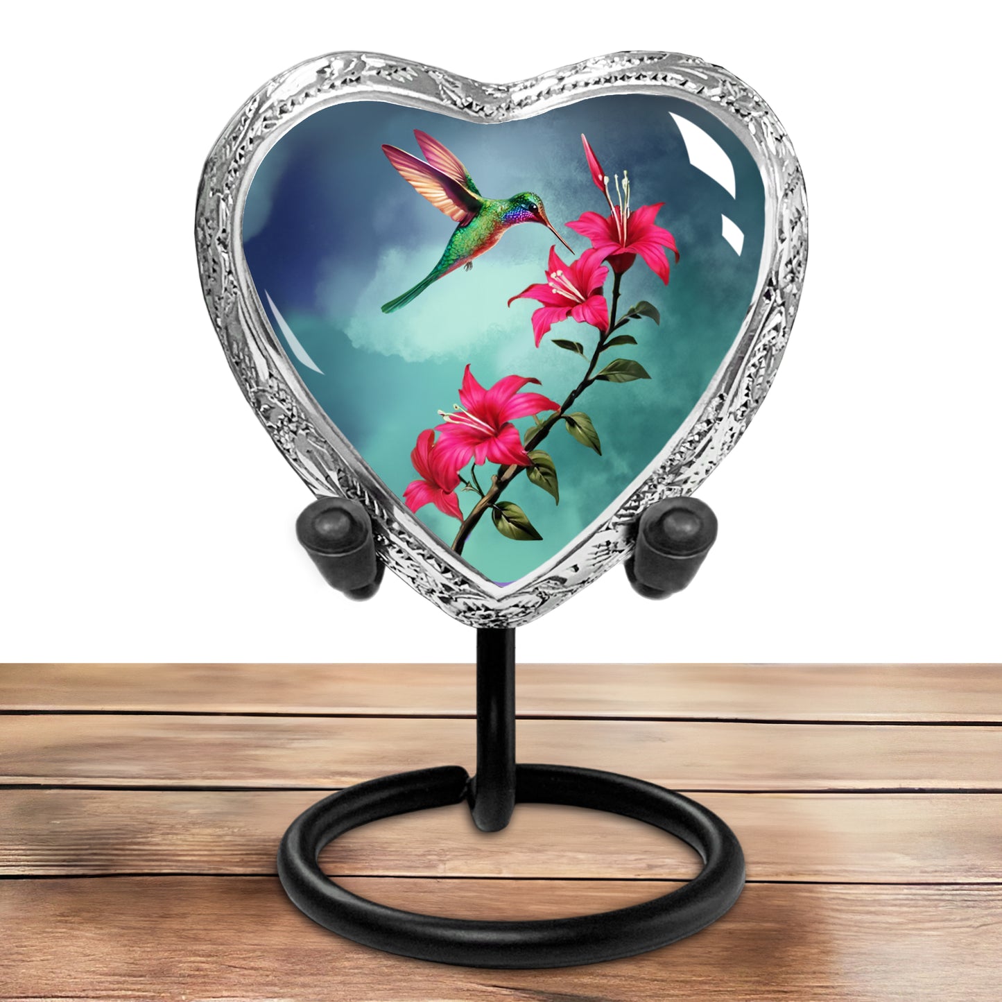 Blue Hummingbird Heart Keepsake Cremation Urn ā Sharing Urn for Human Ashes ā A Loving Tribute for a Man or Woman ā Small Heart-Shaped Memorial Keepsake