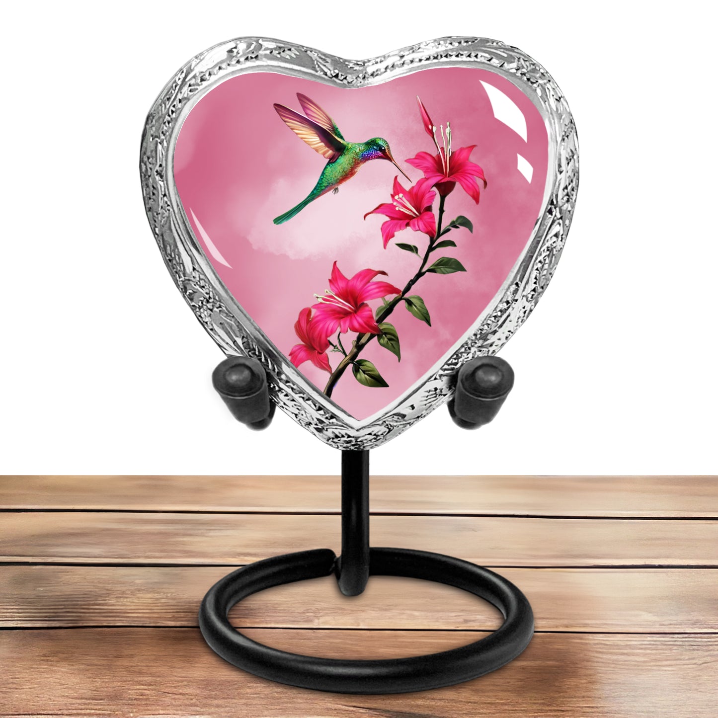 Light Pink Hummingbird Urn for Ashes Adult Male & Female ā Small Heart Shaped Cremation Urn for Human Ashes ā Memorial Funeral Urn for Men & Women, Home Display, or Burial