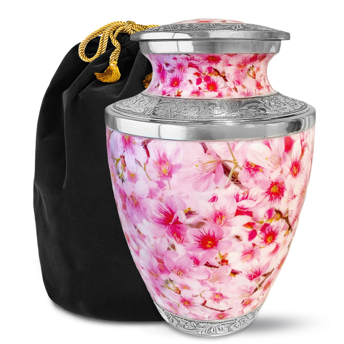 Pink Cherry Blossom Cremation Urn for Women – A Gentle Tribute to Her Spirit, Her Grace, and the Blossoming Love She Left Behind, Now Carried in Every Petal and Memory