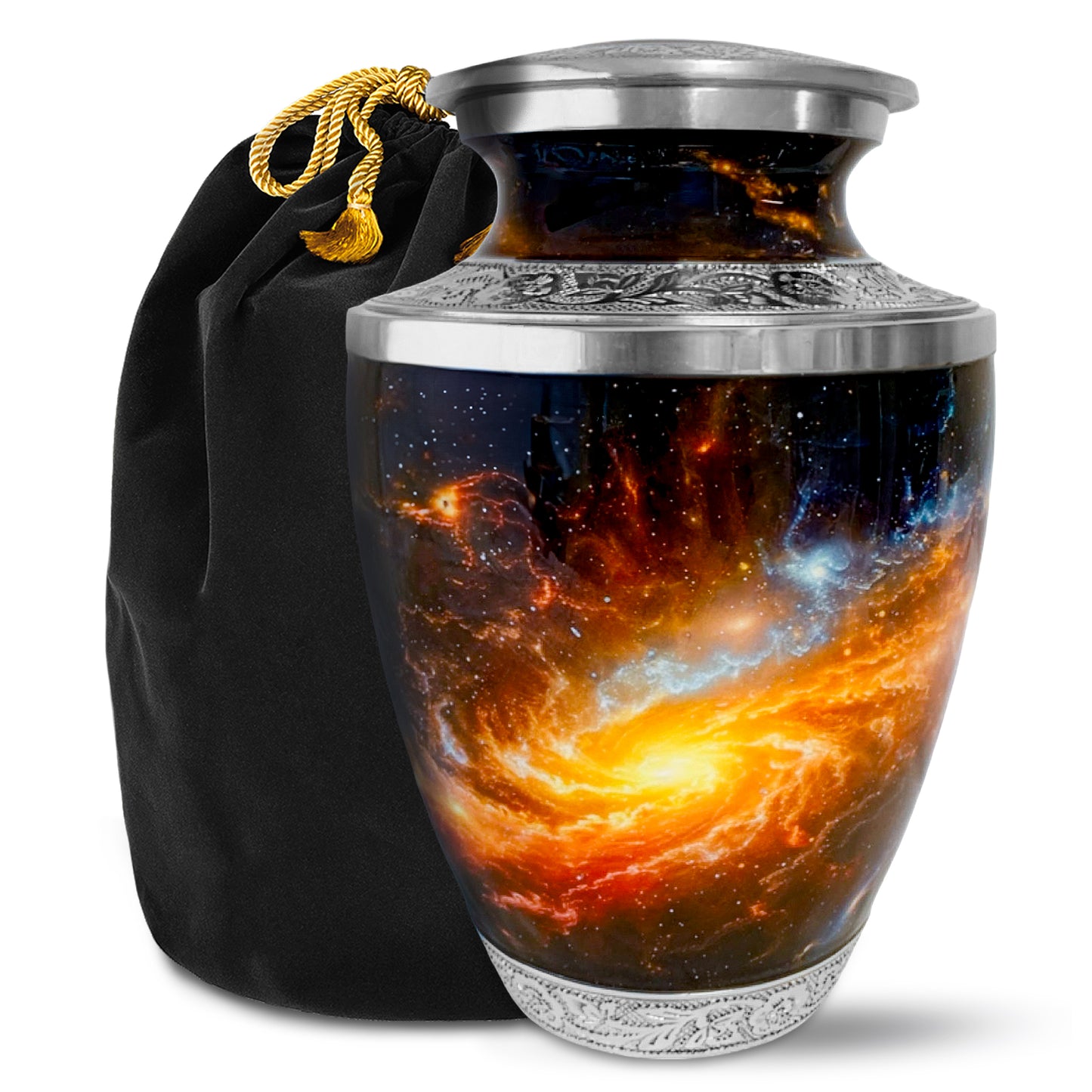 Celestial Journey Cremation Urn for Human Ashes, with Velvet Bag