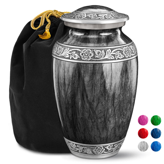Watercolors Dark Gray Adult Urn for Ashes