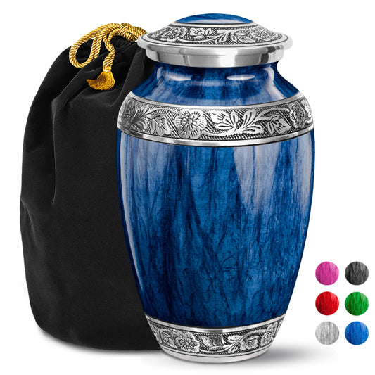 Watercolors Dark Blue Adult Urn for Ashes