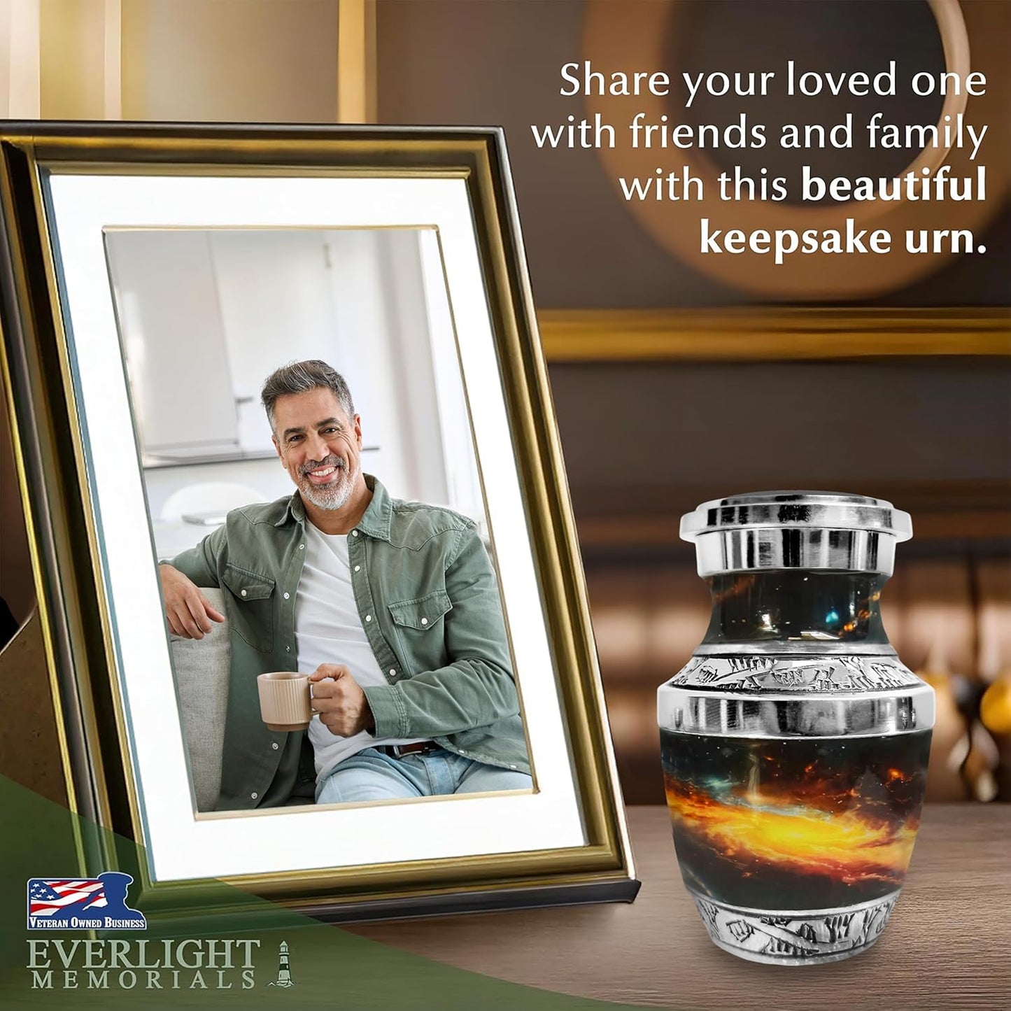 Small Keepsake Urn for Human Ashes -  Celestial Journey