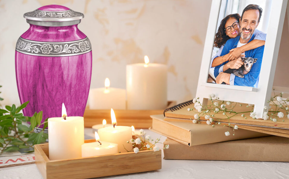 Watercolors Purple Adult Urn for Ashes