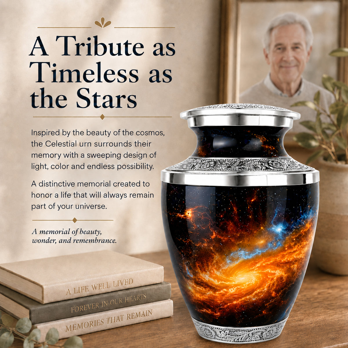 Celestial Journey Urn for Human Ashes – Large Cremation Urn for Adult Men & Women