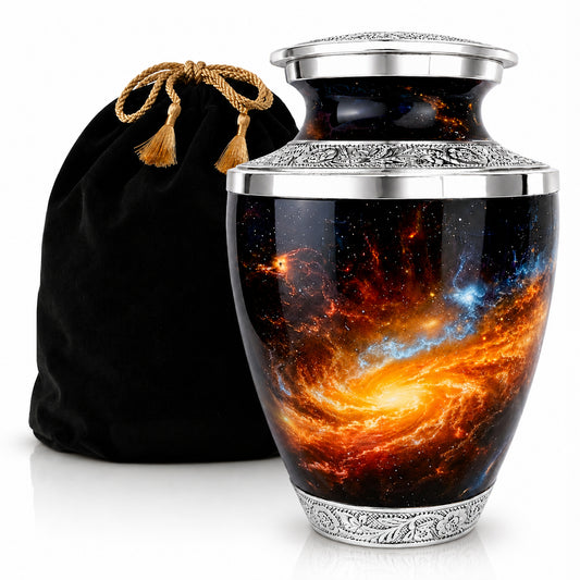 Celestial Journey Urn for Human Ashes – Large Cremation Urn for Adult Men & Women – Galaxy Memorial Urn for Display or Burial, Tribute of Wonder and Eternal Peace