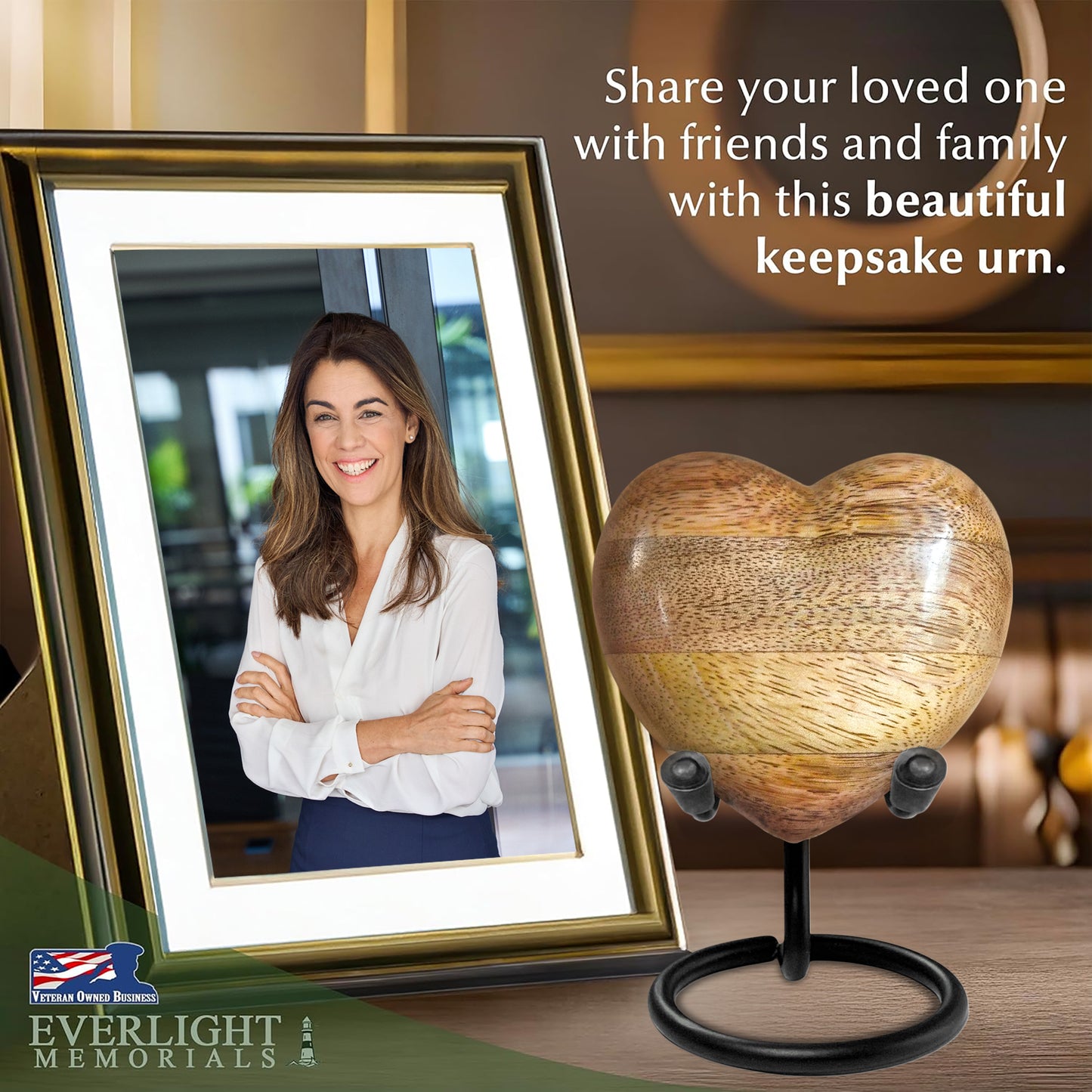 Heart Shaped Wooden Keepsake Urn – A Warm, Natural Tribute to Cherished Memories – Small Memorial for Human Ashes, Handcrafted with Love and Grace Bullets: