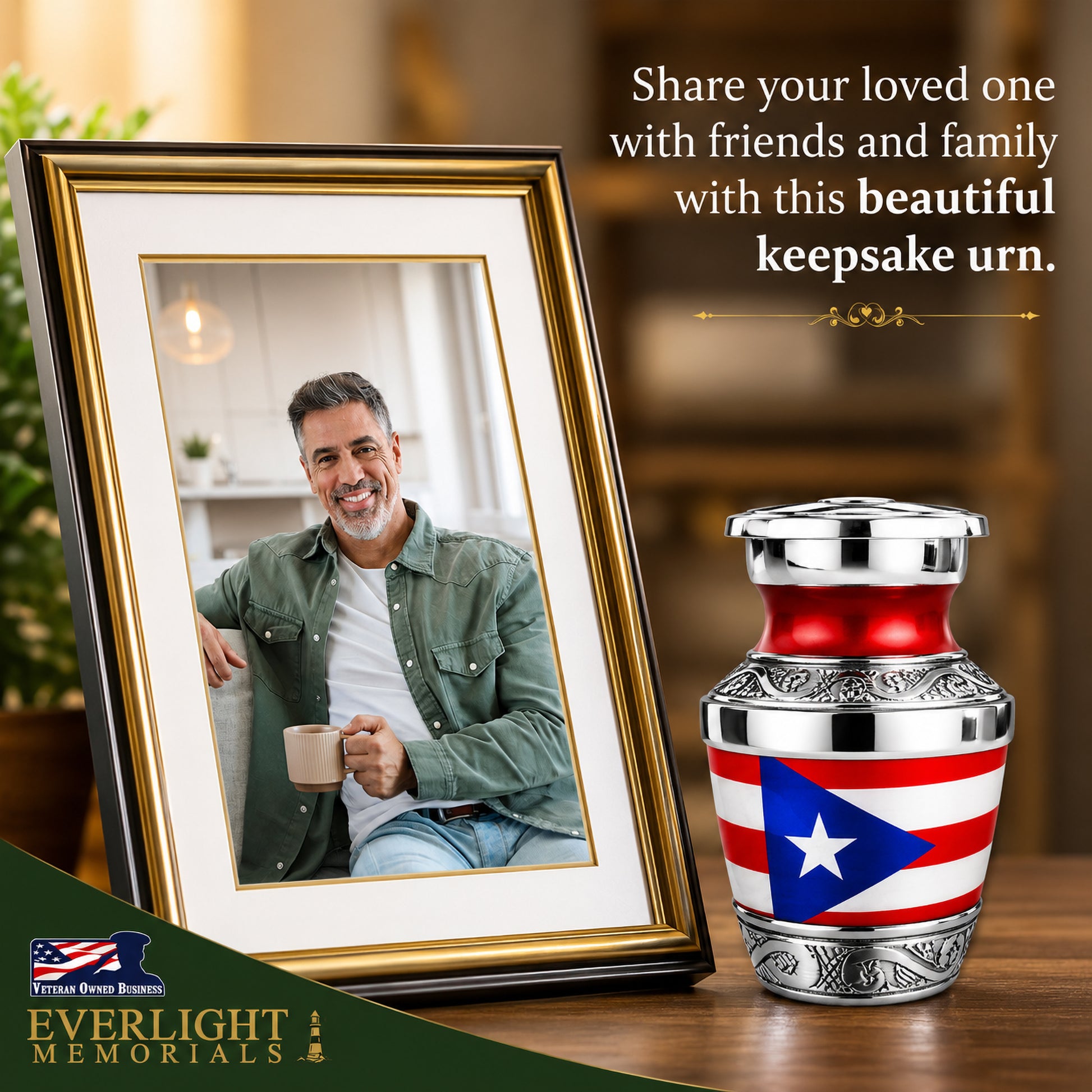 Puerto Rico Keepsake Urn - Share Your Loved One with Friends and Family Lifestyle Photo