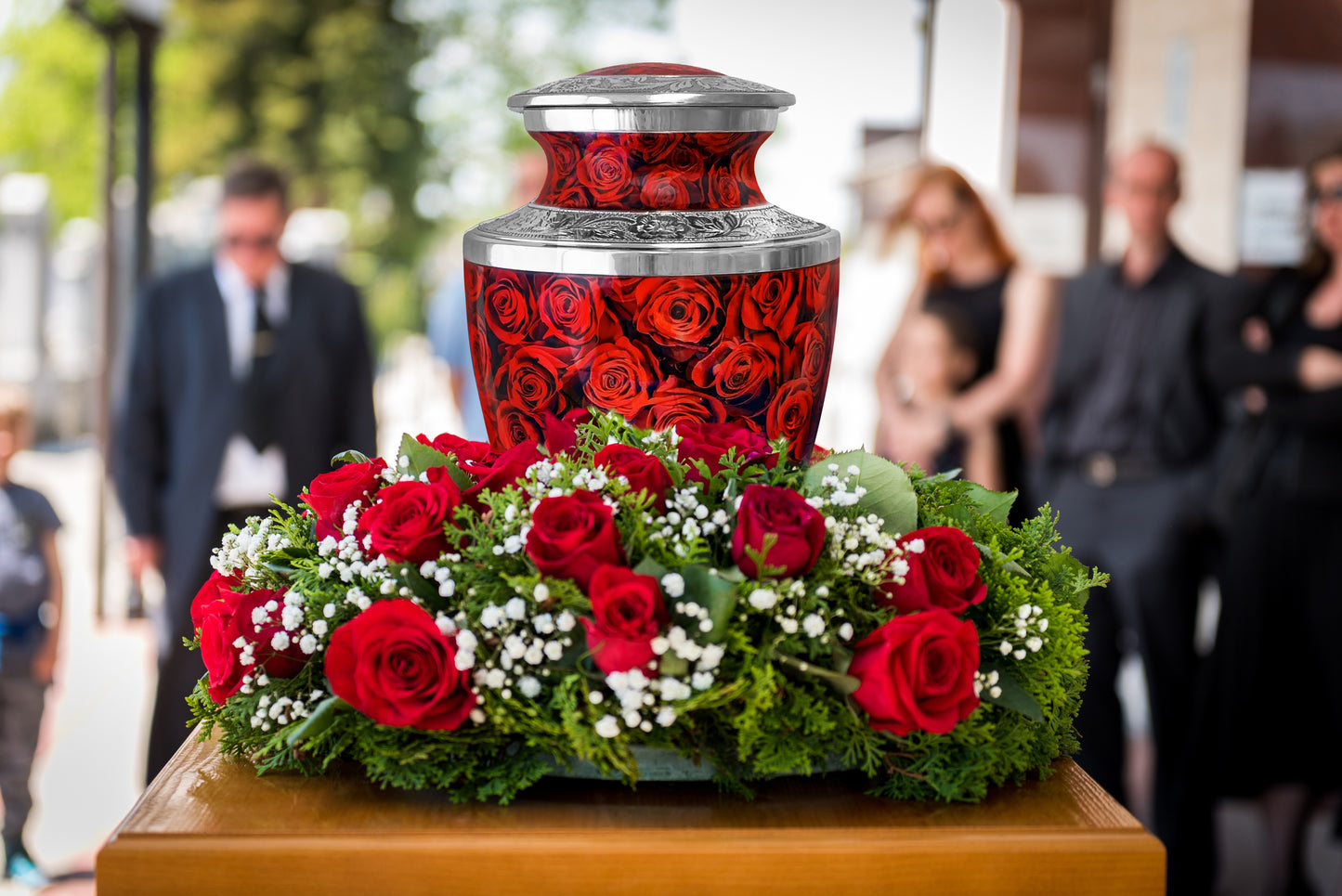 Red Roses Cremation Urn for Human Ashes – A Loving Tribute for an Adult Female – Memorial Urn for Mother, Daughter, Sister, or Wife – A Place for Her Memory to Bloom Every Day