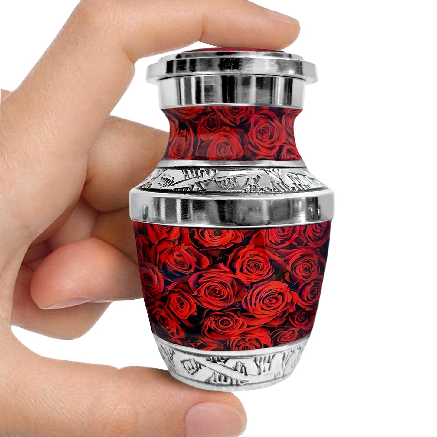 Red Roses Small Keepsake Urn for Ashes