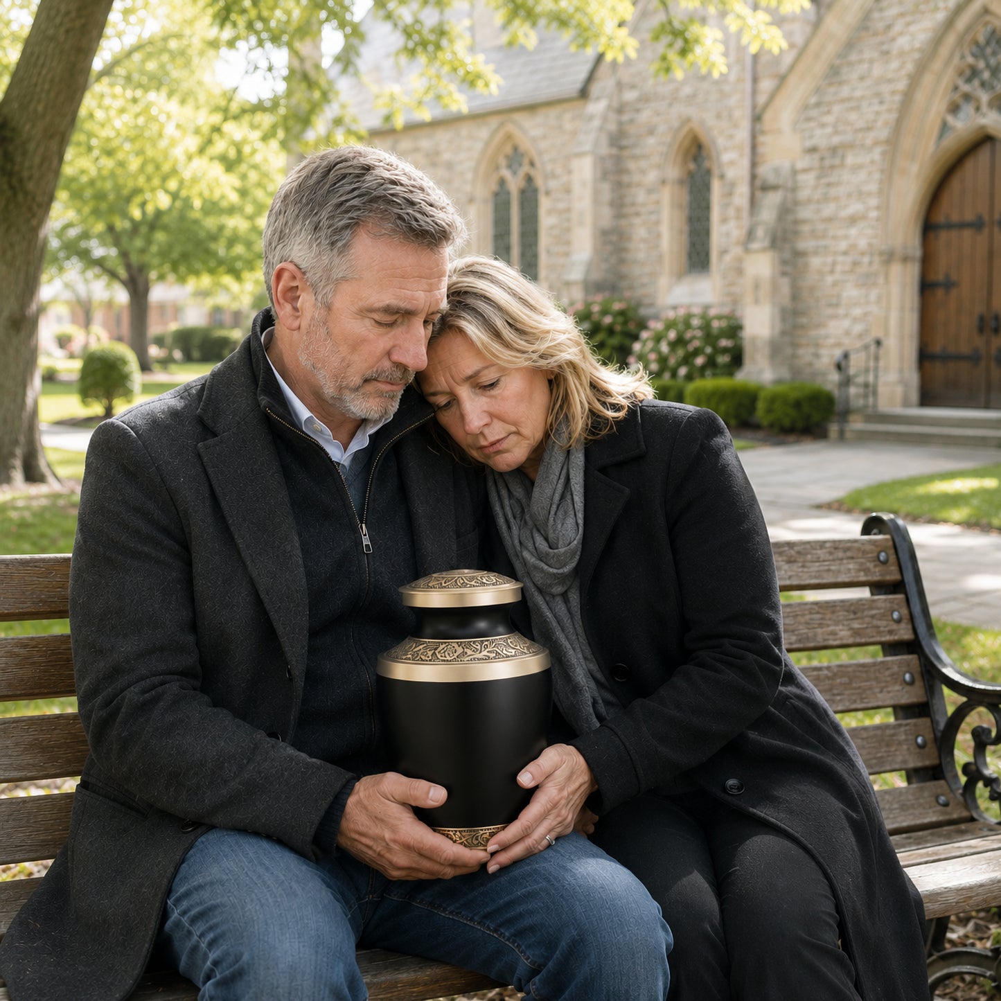 Classic Matte Black Urn for Ashes Adult Male or Female – Large Cremation Urn for Human Ashes – Memorial Funeral Urn for Men & Women, Home Display, or Burial
