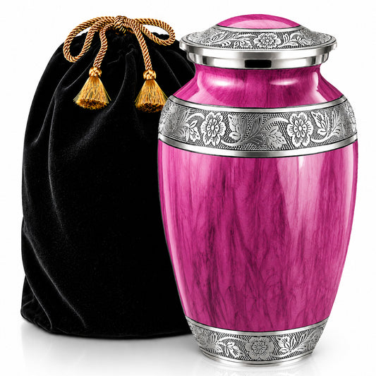 Pink Watercolor Cremation Urn for Human Ashes - Main Image