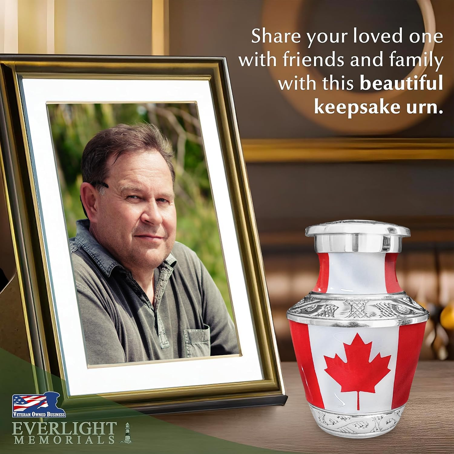 Canadian Maple Leaf Keepsake Urn - Share Your Loved One with Friends and Family Lifestyle Photo